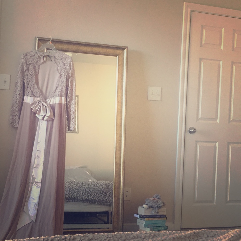 TFNC Lace Maxi Bridesmaid Dress With Bow Back